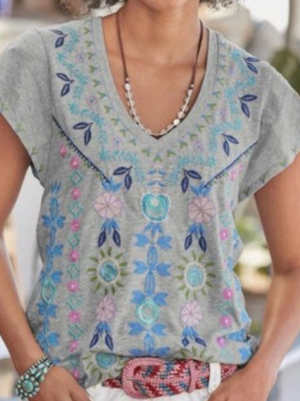 Johnny Was Oriel Flutter Sleeve Top